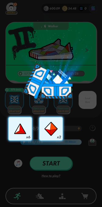 The image shows a phone screen with two game icons displayed, one of which is a pair of blue and red triangles. The other icon is a pair of blue and white squares. The text "Step nMB diaries day53 Today; Lvl: 6 x6 x2 Total So Far :56 :17 :1 :81 :15 :0 :51 :14 :0 :75 :24 :0 No Blues. No Purples. Just fire." is written in the image, which seems to be related to a game or an app on the phone screen.
