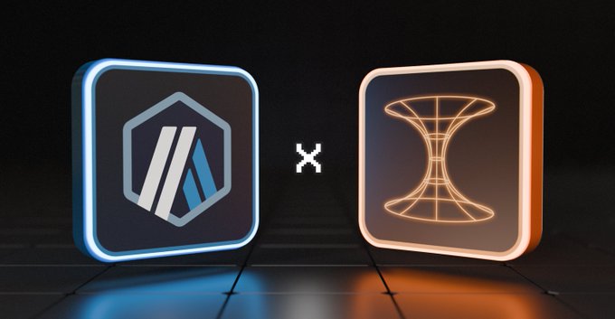 Two glowing 3D icons, one blue with a stylized 'A' logo and one orange shaped like a spool of thread, face each other with a pixelated 'x' between them.