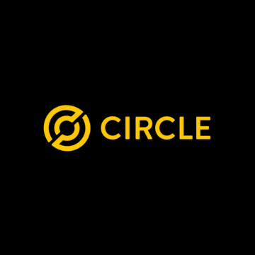 The image displays the Circle logo (a yellow/gold "C" symbol) alongside the word "CIRCLE" in yellow text on a black background. This is the branding for Circle Internet Group ($CRCL), the issuer of the USDC stablecoin whose reserve income model is being targeted by the newly launched OUSD stablecoin from Stripe, Coinbase, Mastercard, Visa, and BlackRock.