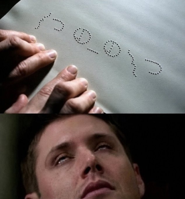 A two-panel meme from a film showing hands tracing 'cagyjan' in dotted letters on paper, with a man below looking upward.