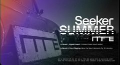 Title card for 'Seeker Summer' TV show with credits listing producers BigMantlead and Nikesh Arora, showing a building exterior at night.