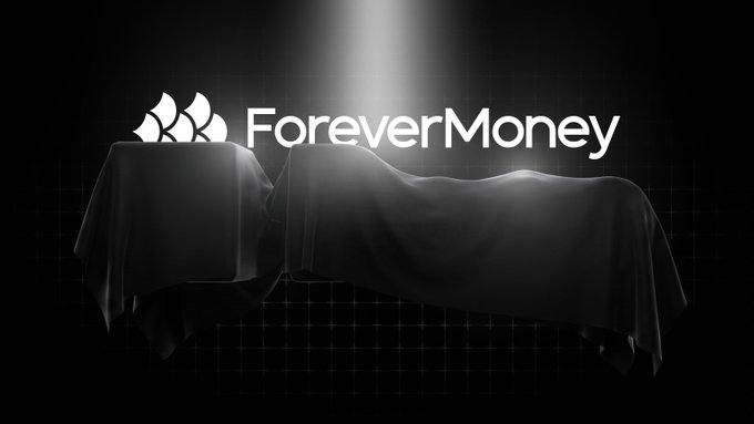 A dark, dramatic promotional-style image featuring draped silhouettes under spotlights with the "ForeverMoney" logo displayed prominently, likely serving as a teaser or reveal graphic related to the critical commentary about Bittensor ($TAO) and its failing subnets.