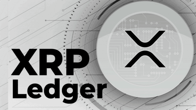 The image features a logo for an XRP Ledger project that is being promoted by the XRP Ledger team. The logo consists of a white circle with a black x inside, surrounded by a gray background. Below the logo, there are some text elements in black and white, including "XRP Ledger", "XRP Ledger Eyes tokenized finance as Schwartz Maps next use cases XRP Ledger utility is expanding beyond payments". The image also includes a reference to an article about XRPL adoption by David Schwartz.