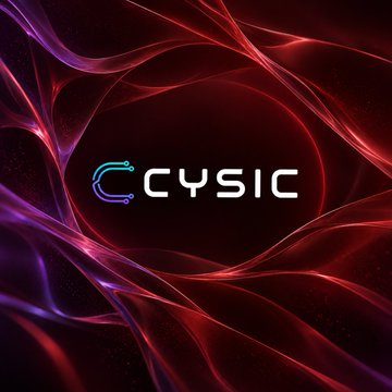 The image displays the Cysic logo, featuring stylized "C" lettering and the word "CYSIC" in a sleek, modern font, set against a dark background with swirling red and purple light streaks. This visual ties directly to the post's report of a security breach involving Cysic's bridge, where 10 million unbacked CYS tokens were minted, highlighting the cryptocurrency platform at the center of the hack.
