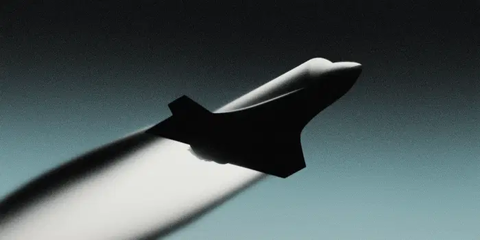 The image features a rocket flying through space against a dark blue sky. It appears that the rocket has just launched or is about to take off from an airbase. The scene captures the excitement of space exploration, with the rocket as the main focus.