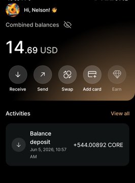 The image shows a smartphone screen displaying an app called SatPay. The app has been installed on the device, and there are several buttons available for users to interact with. One of these buttons is labeled "balance deposit", indicating that the user can add funds to their account using the app. The post about SatPay also mentions that Core DeFi Ecosystem platform is being developed bySat Nakamoto, which could be related to the SatPay application.