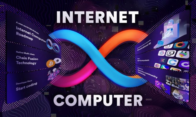 A bold promotional graphic featuring an infinity symbol intertwined with "INTERNET" and "COMPUTER" text, flanked by panels advertising "Internet Computer Roadmap," "Chain Fusion Technology," "Build," and "Hyperrealized AI" — visually positioning **$ICP** as the next overlooked crypto project in a recurring cycle where early skeptics mock assets like Bitcoin, Ethereum, and Solana before they break out.
