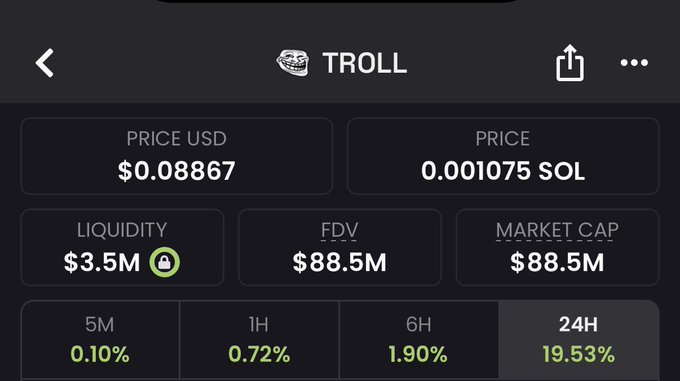 The image shows a screenshot of a mobile app's settings displaying a list of Bitcoin prices, which includes information about the price of a specific Bitcoin called Troll. The prices shown are listed from $0.68M to $94M (millions), indicating a significant range for Bitcoin's current market value. There is also a bounce error in the image, suggesting that the price of Troll was lower than expected and now has since rebounded due to favorable market conditions. This could indicate that there is still high demand for Bitcoin even during the lows, which further strengthens the notion that the market remains bullish. The post describes this scenario as being "proof" that the demand for Bitcoin is high.
