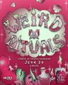 A pink banner or poster with text 'WEIRD IN MUTUALS' and 'JUNE 29' on a floral pink background.