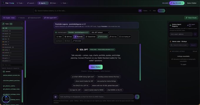 A screenshot of a cryptocurrency trading interface, possibly Solana Tracker or similar, showing a 'Portals' token (poUUkLegurex) with various DEX links and community tabs visible.