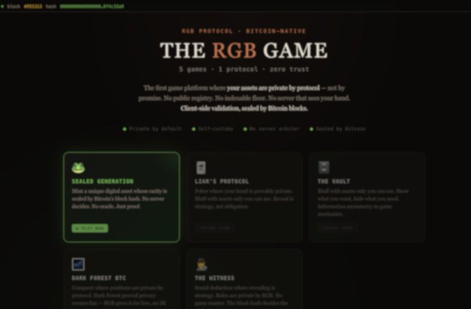 The image shows a screenshot of a website called "The RGB Game" that features a game interface, possibly for a Raspberry Pi arcade game. The website appears to be promoting a new game or offering a service related to gaming.