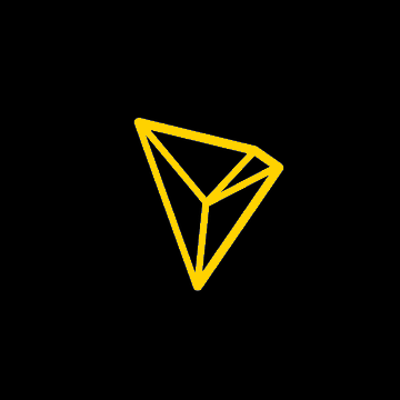 A yellow geometric icon resembling a triangular prism or pyramid is centered on a black background, visually representing the $TRXS token or brand. The angular, three-dimensional shape echoes themes of structure and digital assets often associated with cryptocurrency logos.