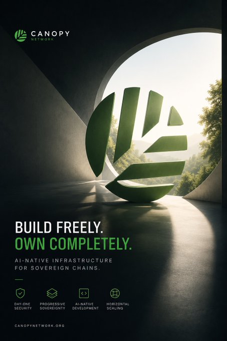 The main visual element of this image is a poster or sign for a company called @CNPYNetwork that offers free infrastructure solutions for network developers. The focus of the company is on building an ecosystem that allows seamless collaboration across networks by providing AI-native, privately managed infrastructure for sovereignty chains. This helps network service providers accelerate their deployment and improve user experience. The poster features a large green logo with a light bulb above it to represent the idea of illumination in this context, which symbolizes creating innovative solutions or shedding light on an issue.