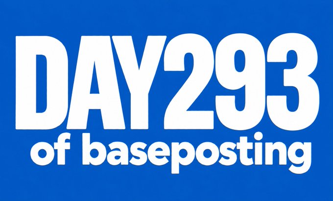 A blue title card reads "DAY293" in large white letters, with "of baseposting" underneath.