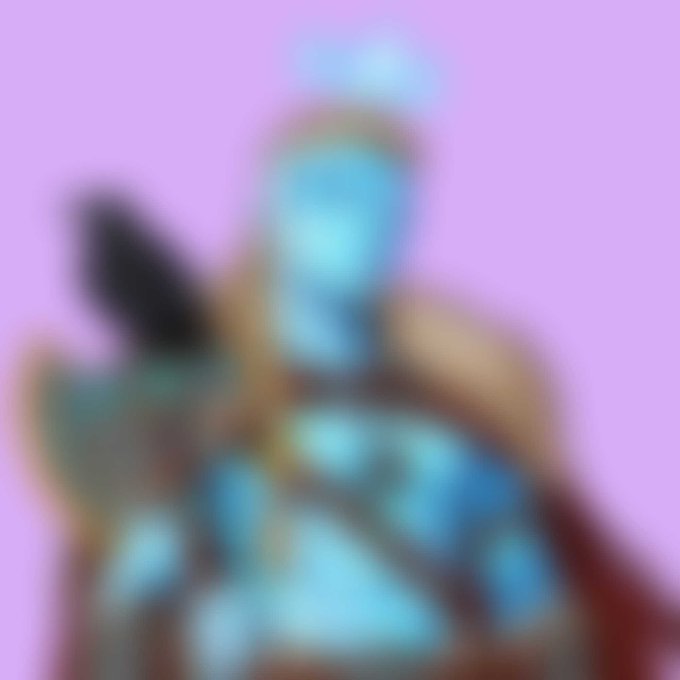 A heavily blurred, pixelated image of a figure with blue skin tones set against a pink background, likely an NFT artwork being teased as a "nothing mint" by @Solgodsnfts to playfully engage their Web3 community. The obscured visual complements the post's humorous "you saw nothing" caption, suggesting the artwork is intentionally hidden or unrevealed.