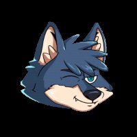 A stylized cartoon wolf head with blue fur and a confident smirk is shown, visually representing the @wolfswapdotapp brand being promoted as a comprehensive DeFi ecosystem.