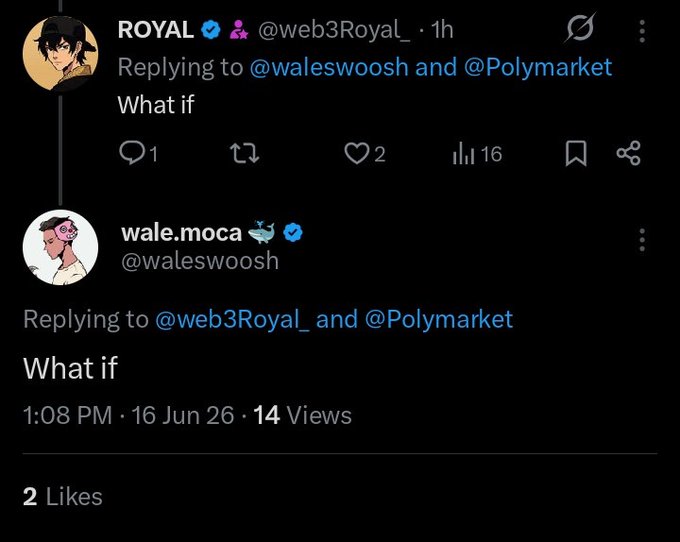 The image features a Twitter post with two different users, one of whom has posted about the World Cup. The other user has reposted the original tweet, adding their own thoughts or commentary. The text in the image includes phrases such as "No more what if" and "What if", suggesting that the users are discussing or contemplating something related to the World Cup.