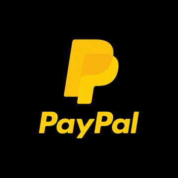 The yellow PayPal logo displayed against a black background.