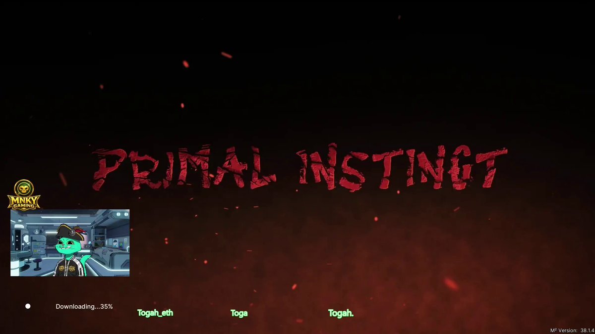 The image features a game interface with a red background that reads "Primal Instinct". The text also includes some numbers and letters, possibly indicating a scoreboard or player information. Below this, there's a small description of the game, which seems to be related to the game title.