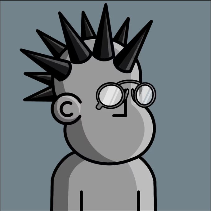 The image features a cartoon character with spiky hair, wearing glasses and standing against a blue background. There are no texts or other objects present in the image. The main focus of the image is the cartoon character's face and hairstyle.