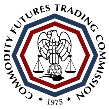 The image shows the official seal of the Commodity Futures Trading Commission (CFTC), featuring a bald eagle holding scales of justice within an octagonal border, with "1975" displayed at the bottom. The seal relates to the news that the CFTC has submitted its new crypto market regulations to the White House for review, as the agency works to provide regulatory clarity for cryptocurrency asset transactions amid stalled legislative efforts.