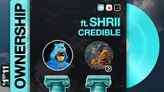 An album cover titled "A SHRI CREDIBLE" with "OWNERSHIP" displayed vertically, featuring a bird graphic and two pedastal-like images.