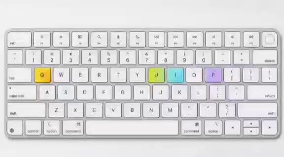 The image shows a white keyboard with colorful keys arranged in a specific order. The keys are labeled with numbers and letters, indicating their respective functions or codes. The keyboard appears to be a standard QWERTY layout, which is commonly used for computer keyboards. The text on the image also includes some information about a mint called @quipnetwork that uses randomness from real hardware, making it a unique and interesting addition to the post.