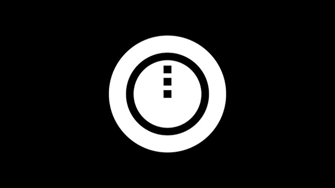 A simple white circular icon containing three small vertical black rectangles, centered on a solid black background.