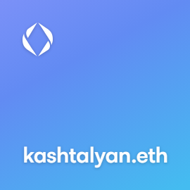 The image features a blue background with white text that reads "kashalyan.eth" written in all capital letters, which appears to be a website or social media account dedicated to promoting artists and their work. The text is positioned centrally on the image, making it easily readable from any angle.