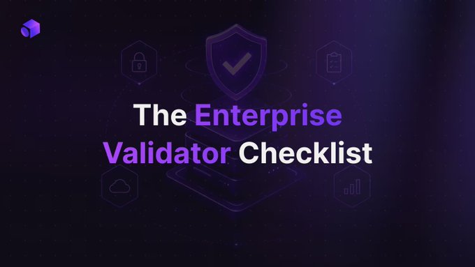 A dark-themed graphic with purple accents displaying 'The Enterprise Validator Checklist' alongside icons representing security and data.