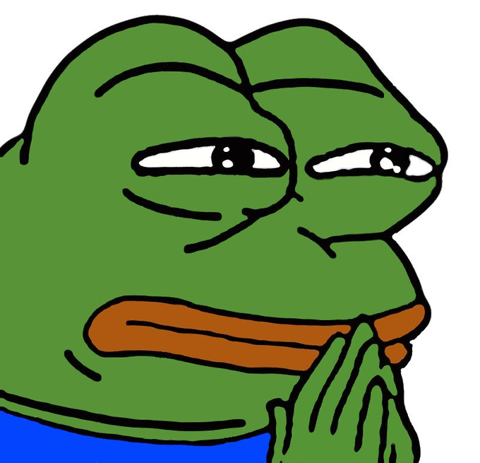 A drawn image of a sad Pepe the Frog with tears in his eyes and drool dripping from his mouth, reflecting the rough day of losses and hacks in the memecoin market highlighted in the daily recap.