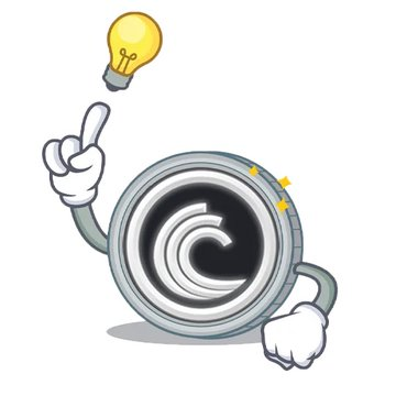 A cartoon coin mascot with a "C" logo gives a thumbs-up beneath a glowing lightbulb, symbolizing an innovative breakthrough. The image aligns with the post's theme of BitTorrent's user-driven innovation and a "new chapter of decentralization," with the lightbulb representing the dawning idea or revelation behind empowering user data sovereignty.