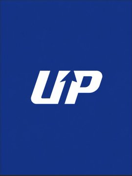 The image features the white "UP" logo with an upward arrow on a blue background, representing Upbit, South Korea's largest cryptocurrency exchange. The logo visually corresponds to the post's announcement about Upbit listing new cryptocurrencies (CP, HEMI, and USELESS) across various trading pairs.