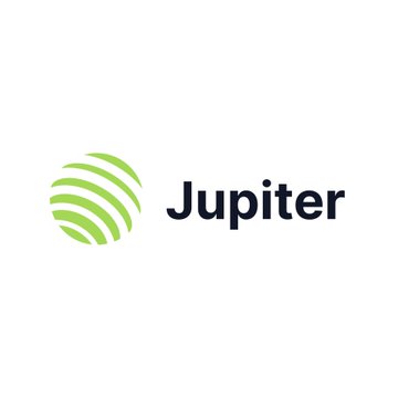 The Jupiter logo, featuring a green striped sphere icon next to the brand name, appears alongside the announcement of Lend v2's launch on Solana, a double-yield lending and swap fee earning feature.