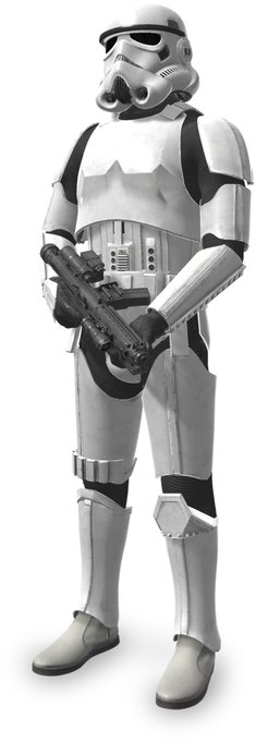 The image features a man dressed as Stormtrooper from Star Wars, standing against a white background with his arms crossed over his chest. The caption of the image reads "Congratulations @drahko_eth for acquiring this grail! @veve_official @starwars". This suggests that the man is likely a fan or collector of Star Wars memorabilia and has acquired a valuable item, possibly a limited edition Stormtrooper costume, which he proudly displays in the photo.