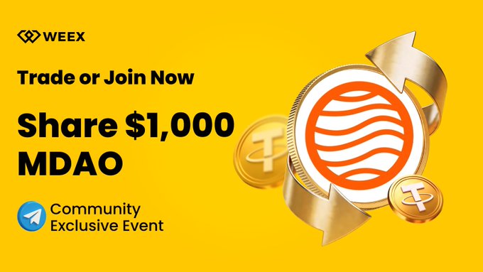 The image is a promotional poster for the week of May 10th, which is Trade or Join Now! The poster encourages people to join an exclusive trading event that will run from Monday through Friday. A website link (provided) is also provided so attendees can register online. The event appears to be related to cryptocurrency trading and offers a prize pool with one Bitcoin being offered for every ten participants who join.