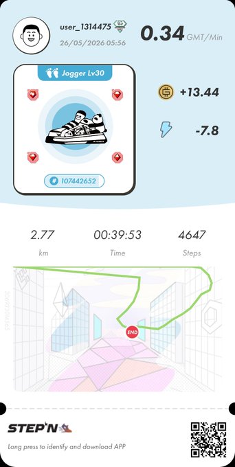 iphone screen displaying a fitness tracking app, with a map of a city and a red "stop" button on the right side.