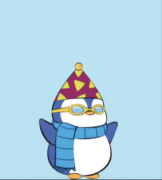In this image, there's a cartoon penguin wearing a hat with yellow triangles and blue stripes, as well as goggles that match its outfit. The penguin has a scarf wrapped around its neck and appears to be standing upright on two legs. The background of the image is a light blue color, which contrasts nicely with the penguin's colorful attire.

The post features an illustration of the pfp character from "The Pudgey" cartoon series by the artist David Attenborough. The post includes text that reads: "The pfp change was the first step lil pudgy ➝ lil manu the next step is talking more about what we do and why we do it". This suggests that the image might be related to a discussion or conversation about penguins, their habits, or even the series itself.