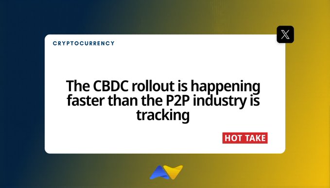 The text displayed on the screen is related to Bitcoin and cryptocurrency, specifically highlighting the features of the CBDC rollout that makes it faster than the traditional P2P industry's tracking system. The image also introduces the term "LTC" followed by a description in red and yellow colors about the stable coin with a long history of declining from $4.4 Billion to $4.0 Billion, and now freezing at $4.8 Billion.