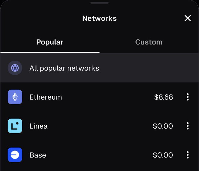 A MetaMask "Networks" menu displays the "Popular" tab with options for "All popular networks," Ethereum ($8.68), Linea ($0.00), and Base ($0.00), highlighting the absence of PulseChain from the list of popular networks despite the fix that allows pCopy tokens to be added.