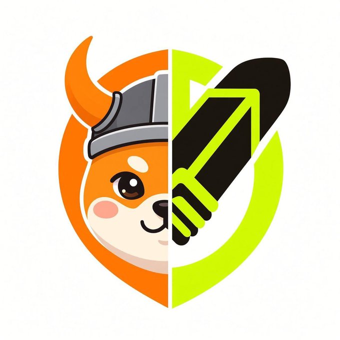 A split shield logo featuring an orange Shiba Inu dog wearing a Viking helmet on the left and a black rocket on a neon green background on the right, representing NiuLaiDog's launchpad expansion to BNB Chain with its $牛来狗 token.
