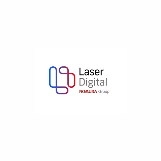 The 'Laser Digital' logo with 'NOMURA Group' branding displayed beneath a colorful linked loop icon.