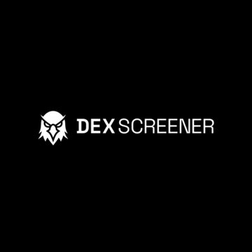 A black logo image with an owl mascot next to the text 'DEXSCREENER' in white.