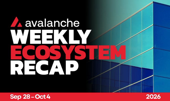 Promotional banner for 'Avalanche Weekly Ecosystem Recap' covering September 28 - October 4, 2026, with the Avalanche logo.