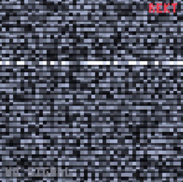 A pixelated, low-resolution image displays a gray, noisy texture with the text "kENT" in red in the upper right corner.