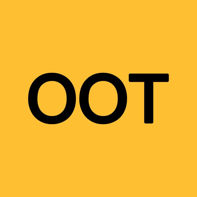 A simple graphic with the black text 'OOT' on a solid yellow background.