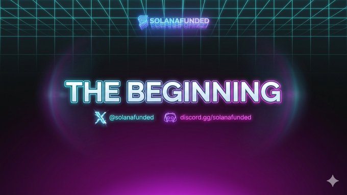 The image features a purple background with neon blue lines, which gives off an electronic vibe. The text "The Beginning" is written in white letters above the lines of blue, creating a striking contrast against the purple backdrop. Below this, there are two icons representing social media platforms - one for Twitter and another for Instagram. These icons suggest that the image might be related to a social media campaign or event.