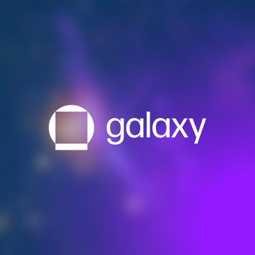 The image displays the Galaxy logo on a blurred purple and blue background, visually tying the company's branding to the announcement of its $5 million Bitcoin Quantum Readiness Initiative aimed at supporting post-quantum cryptographic development.