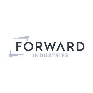 The image displays the Forward Industries logo, featuring the company name in dark navy text alongside a stylized triangular emblem. The logo visually represents the company mentioned in the post, which acquired an additional 500,000 SOL worth approximately $39M, bringing its total holdings to 7.55M SOL.