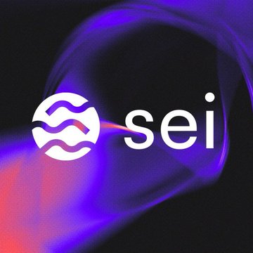 The image displays the Sei (SEI) cryptocurrency logo, featuring a stylized circular icon with wave-like patterns next to the lowercase text "sei," set against a vibrant purple and black swirling background that evokes the dynamic price movement described in the accompanying post about SEI's 17% daily surge and 50% weekly gain.